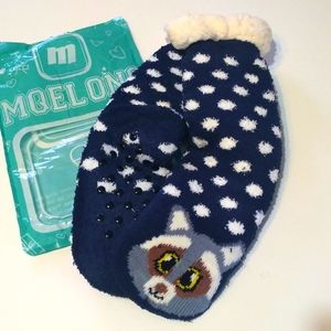 Women Super Soft Raccoon Slipper Socks